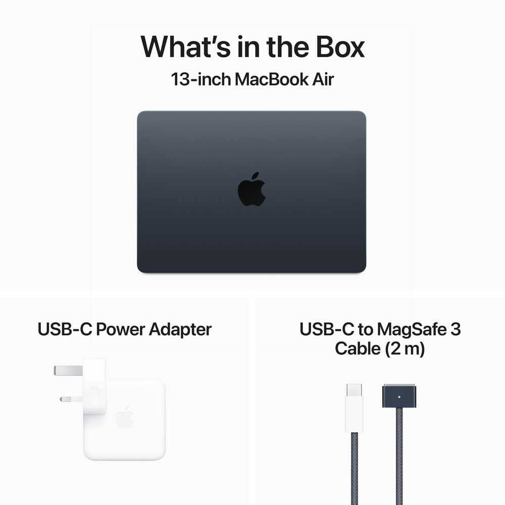 13-inch MacBook Air: Apple M3 chip with 8-core CPU and 8-core GPU, 16GB, 256GB SSD - Midnight