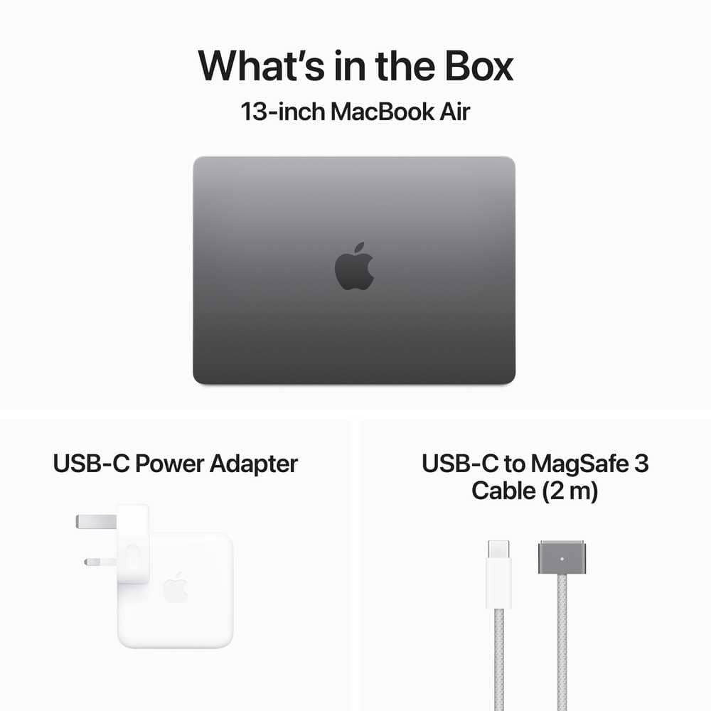 13-inch MacBook Air: Apple M3 chip with 8-core CPU and 10-core GPU, 24GB, 512GB SSD - Space Grey