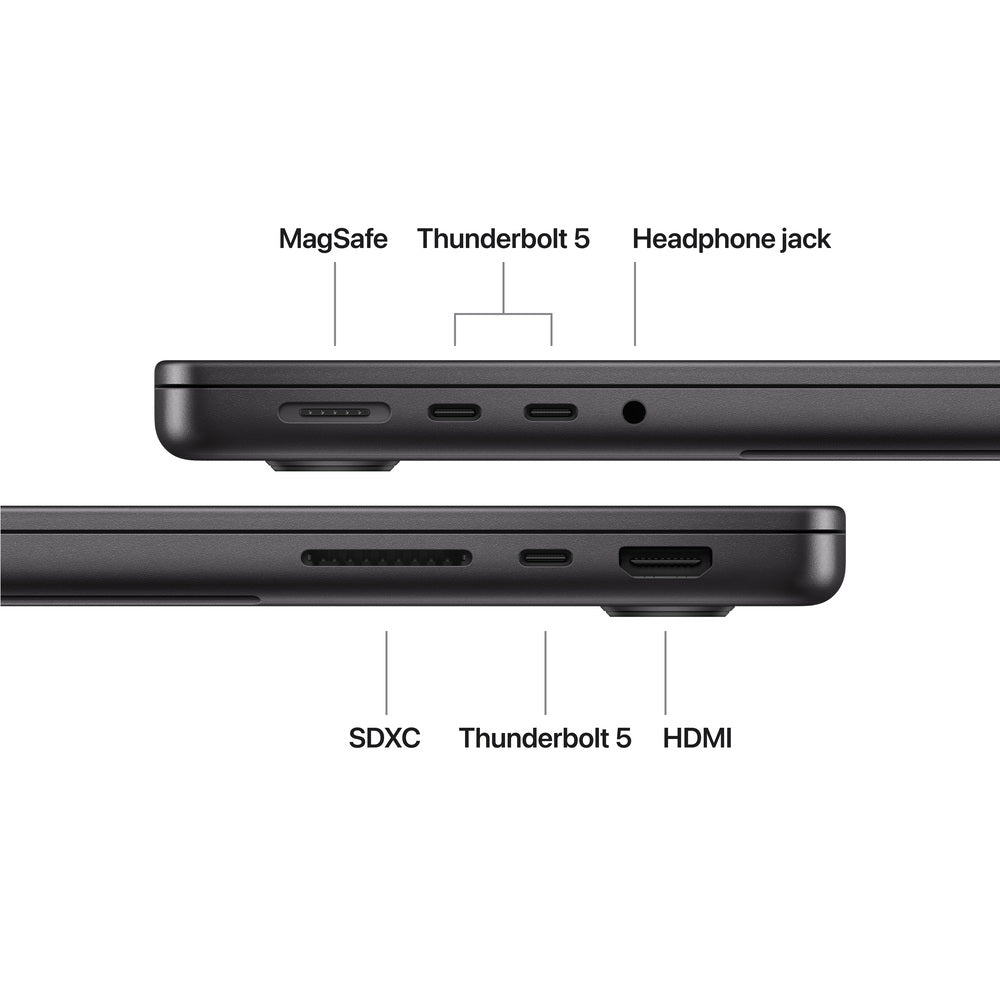 14-inch MacBook Pro: Apple M5 Pro chip with 15-core CPU and 16-core GPU, 2TB SSD - Space Black