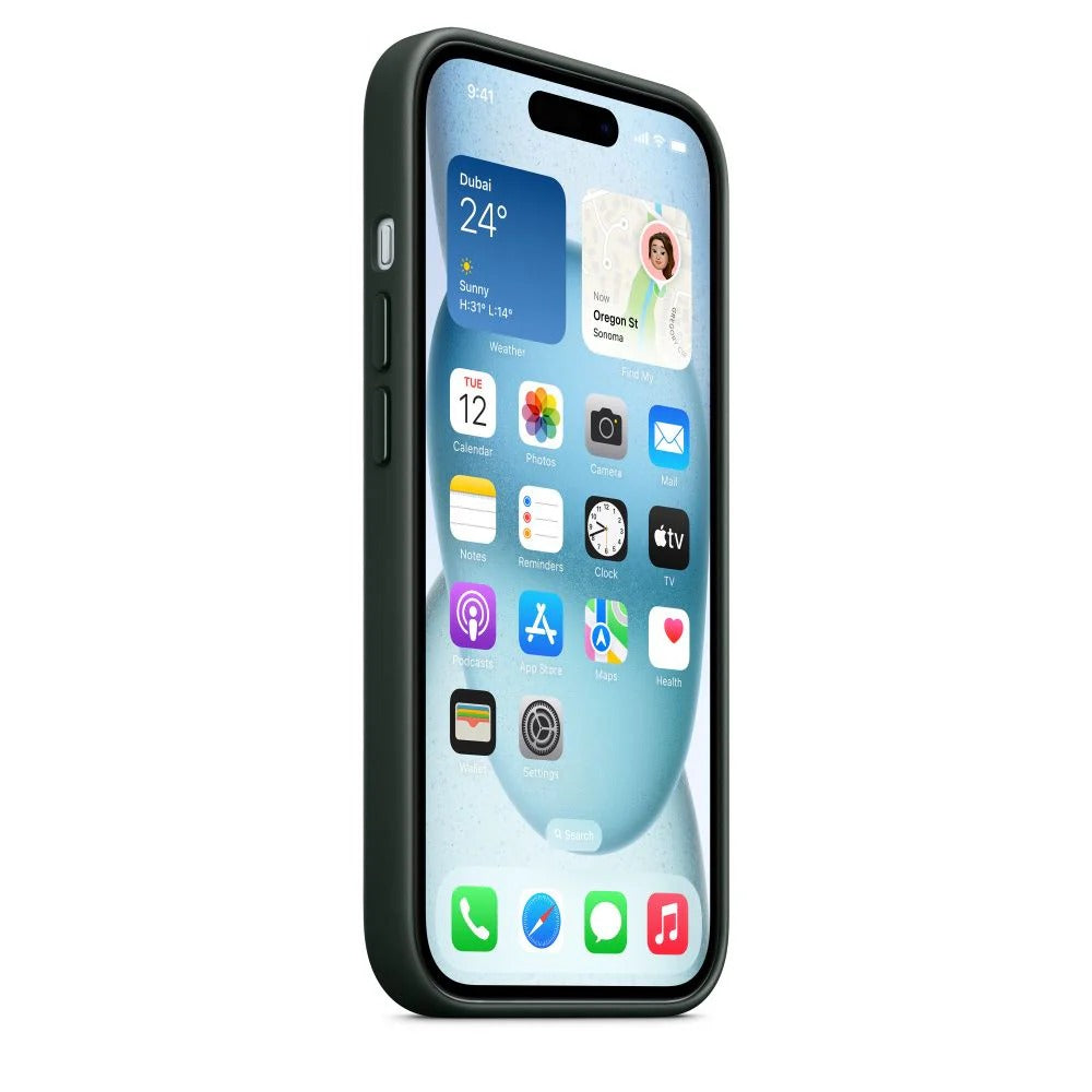 iPhone 15 FineWoven Case with MagSafe - Evergreen