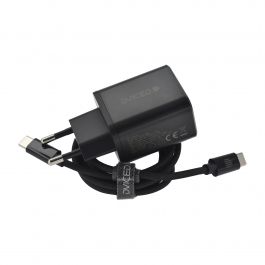 Dviced Wall charger w cable 35W GaN 1 USB-A 1 USB-C EU - Black