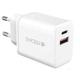 Dviced Wall charger w cable 35W GaN 1 USB-A 1 USB-C EU - White