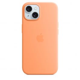 MT0W3ZM/A|iPhone 15 Silicone Case with MagSafe - Orange Sorbet