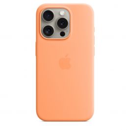 MT1H3ZM/A|iPhone 15 Pro Silicone Case with MagSafe - Orange Sorbet