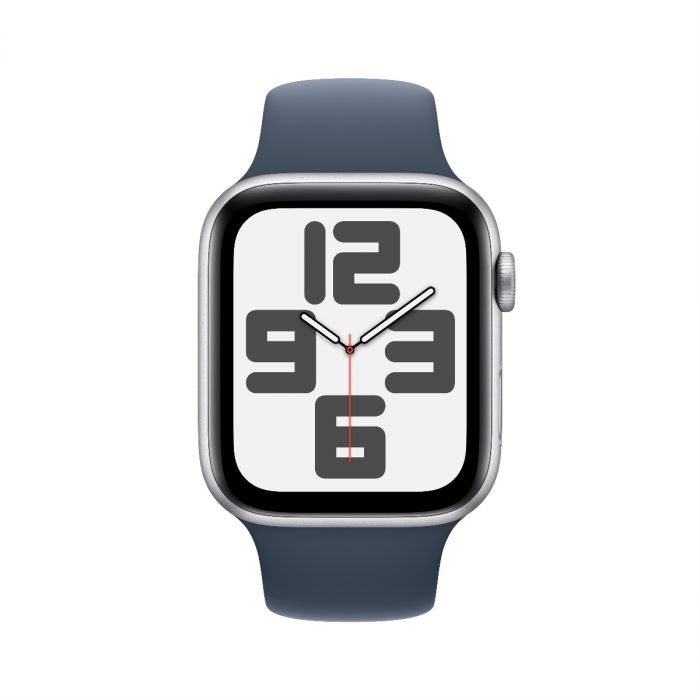 Apple Watch SE GPS 40mm Silver Aluminium Case with Storm Blue Sport Band M L iSTYLE