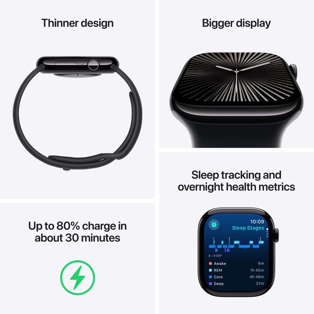 Apple Watch Series 10 GPS 42mm Rose Gold Aluminium Case with Light Blush Sport Band S M iSTYLE
