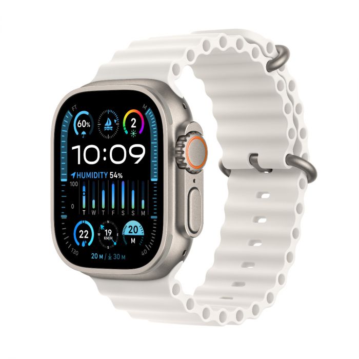 Apple Watch Ultra 2 GPS Cellular 49mm Titanium Case with White Ocean Band