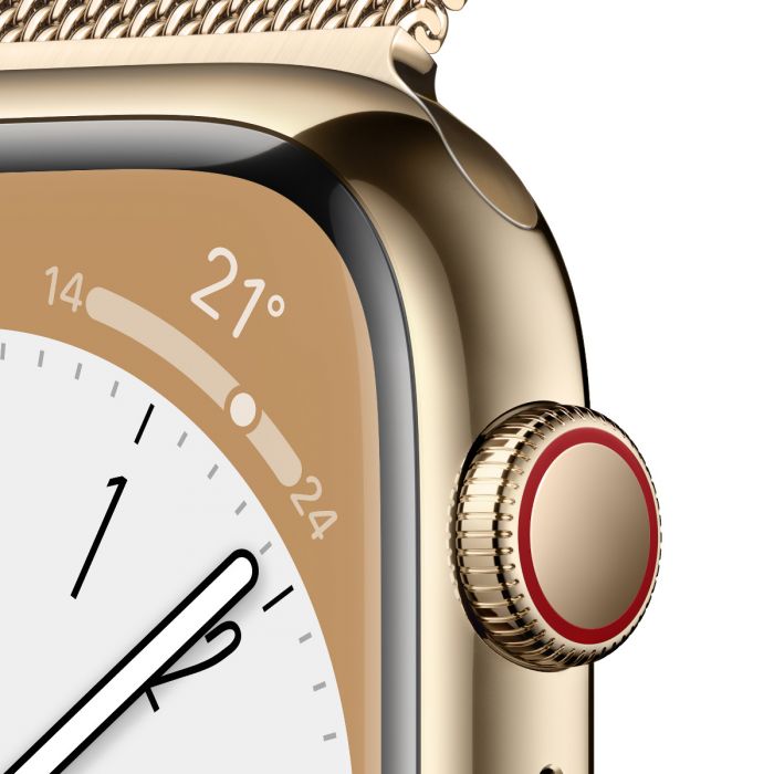 Apple Watch Series 8 GPS Cellular 45mm Gold Stainless Steel Case with Gold Milanese Loop